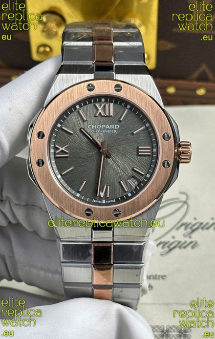 Chopard Alpine Eagle Two Tone Rose Gold Grey Dial Super Clone Replica Watch 