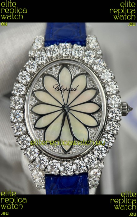 Chopard Super Clone L'Heure du Diamant Mossanites Steel Casing Watch 34MM