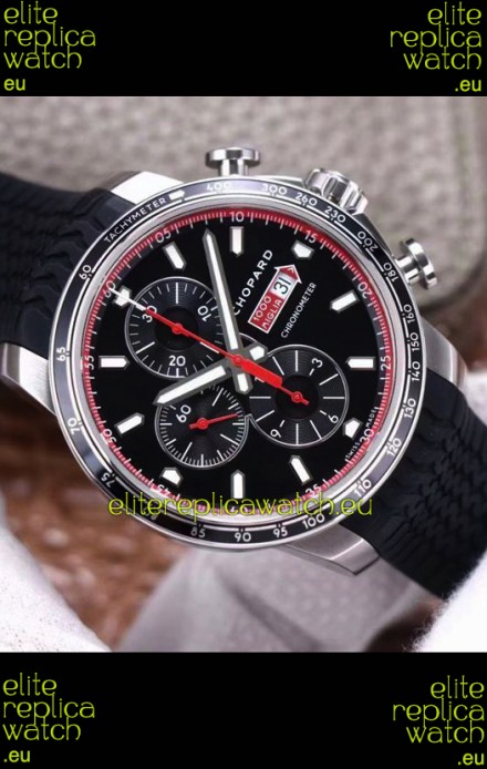 Chopard Classic Racing Chronograph 1:1 Mirror Replica Watch in Steel Casing - Black Dial 