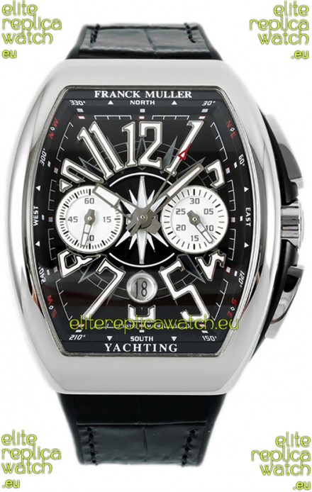 Franck Muller Vanguard V45 Chronograph 904L Steel Black Dial Swiss Watch