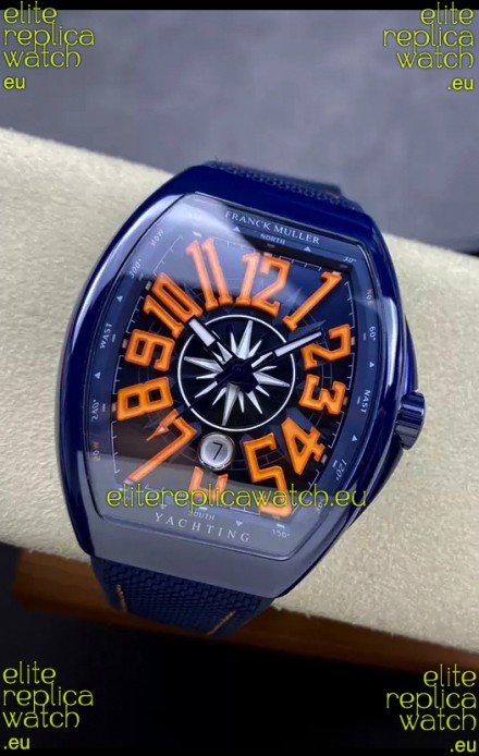 Franck Muller Vanguard Yachting Blue Ceramic 1:1 Mirror Swiss Replica Watch