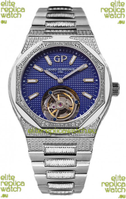 Girard Perregaux Laureato Tourbillon 1:1 Blue Dial Mirror Swiss Replica Watch 