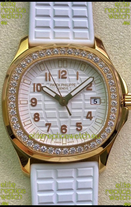Patek Philippe Aquanaut LUCE 5072R-001 Quartz Swiss Replica Watch in Yellow Gold White Dial - 35MM