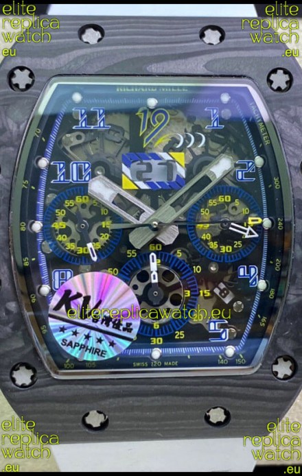 Richard Mille RM011 Felipe Massa 1:1 Mirror Quality One Piece Black Forged Carbon Case Watch