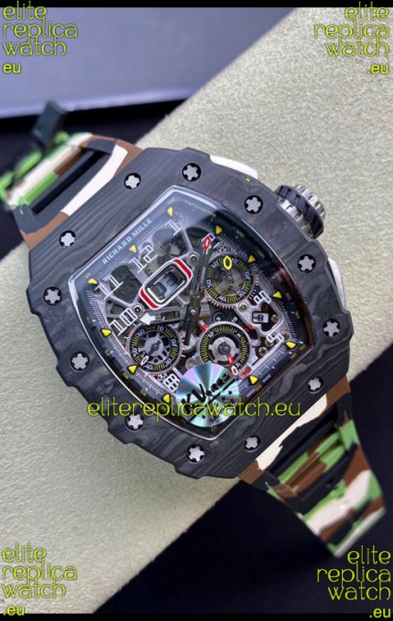 Richard Mille RM011 Felipe Massa 1:1 Mirror Quality One Piece Black Forged Carbon Case Watch