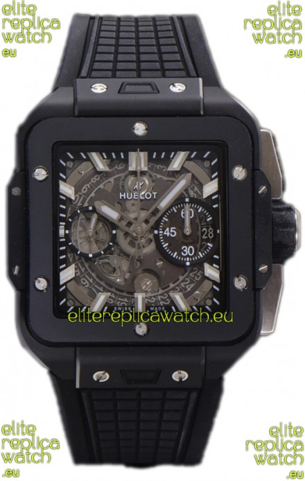Hublot Square Bang Unico Black Ceramic Casing Chronograph Watch 1:1 Mirror Replica
