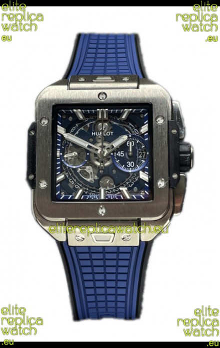 Hublot Square Bang Unico Titanium Blue Chronograph Watch 1:1 Mirror Replica