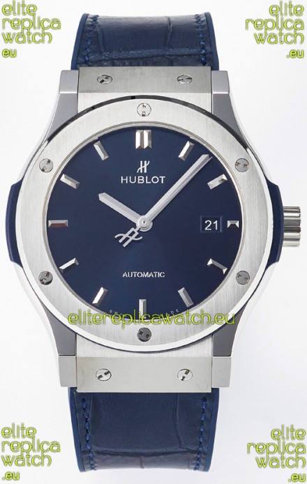 Hublot Super Clone Classic Fusion Titanium 42MM 1:1 Mirror Replica Watch Blue Dial