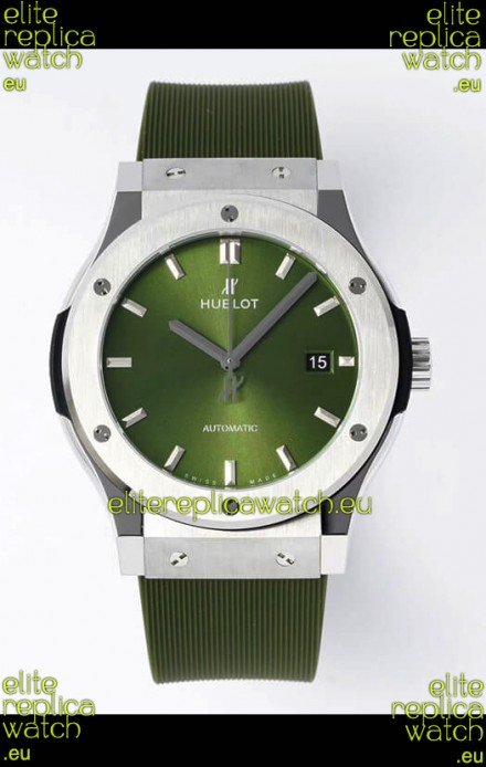 Hublot Classic Fusion Steel Green Dial 42MM Swiss Replica Watch 1:1 Mirror Quality