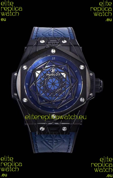 Hublot Big Bang One Click Sang Bleu 1:1 Mirror Replica in Ceramic Casing - 45MM Blue Dial