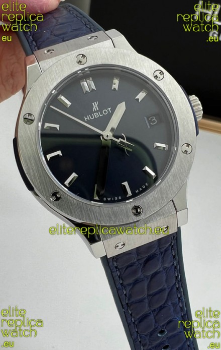 Hublot Classic Fusion Stainless Steel 33MM Blue Dial Swiss Quartz Movement Watch 1:1 Mirror Quality