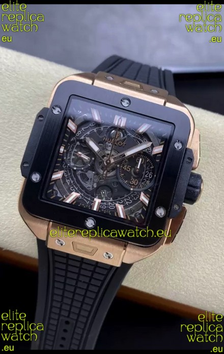 Hublot Square Bang Unico Rose Gold Titanium Chronograph Watch 1:1 Mirror Replica