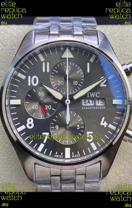 IWC Pilot Chronograph Edition Grey Dial in 904L Steel Casing 1:1 Mirror Replica Watch