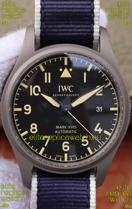 IWC Pilot's MARK XVIII Heritage 1:1 Swiss Watch Titanium Casing NATO STRAP