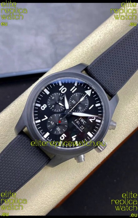 IWC Pilot's Chronograph Top Gun Ceramic IW389101 1:1 Mirror Replica in Black Dial