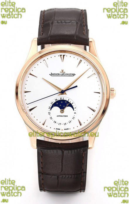 Jaeger LeCoultre Master Ultra Thin Moon Pink Gold 1:1 Mirror Replica Watch