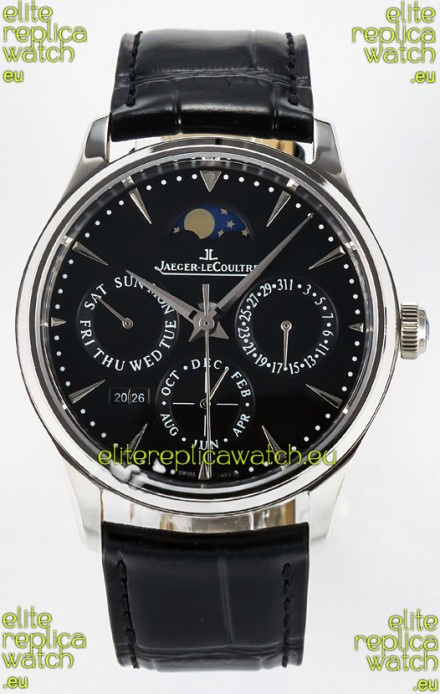 Jaeger LeCoultre Super Clone Master Ultra-Thin Perpetual Calendar Black Dial Watch