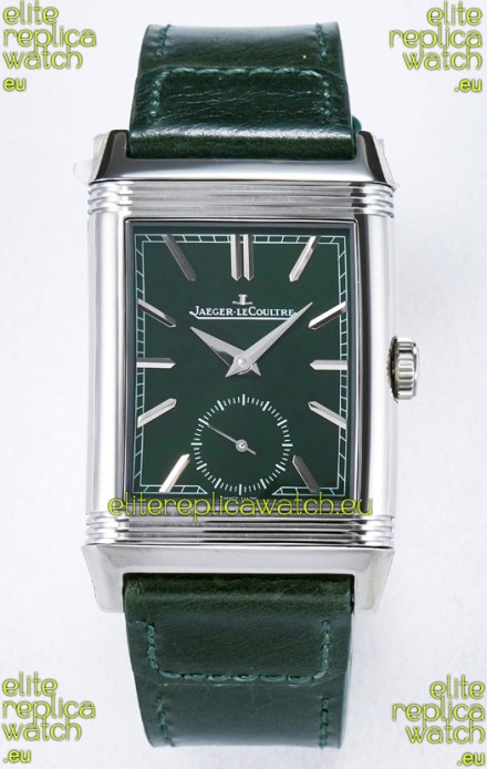 Jaeger-LeCoultre Reverso Super Clone DuoFace Green/White Steel Replica Watch 
