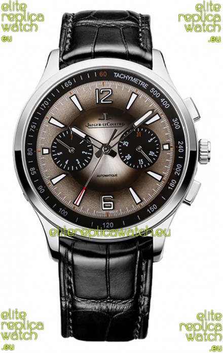 Jaeger LeCoultre Polaris Q902843J Chronograph Grey Dial Leather Strap Swiss Replica Watch 