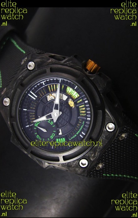 Linde Werdelin Spidolite II Swiss Replica Watch in Green Forged Carbon Case