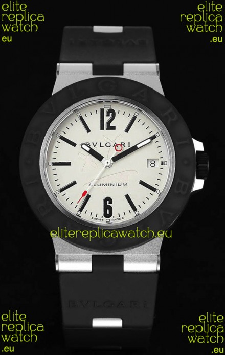 Bvlgari Aluminum 1:1 Mirror Swisss Replica Watch in White Dial - Steve Aoki Edition 