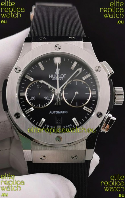 Hublot Classic Fusion Chronograph Stainless Steel Casing Black Dial 1:1 Mirror Replica Watch 