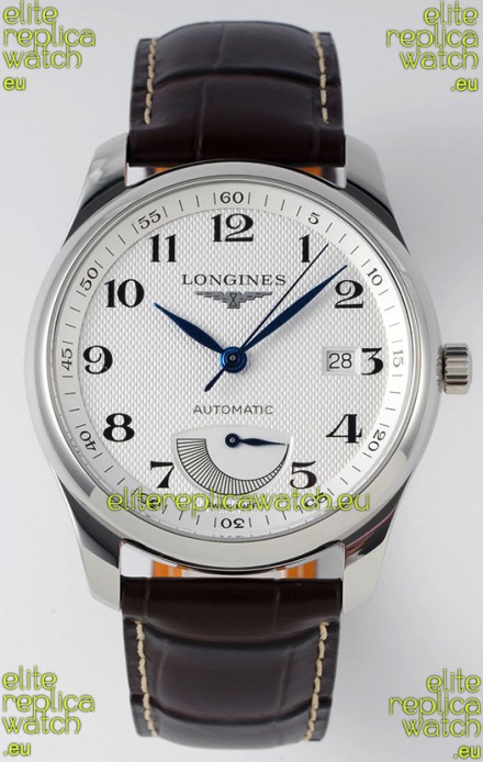 Longines Master Collection Automatic Power Reserve White Dial Swiss Replica Watch Leather Strap