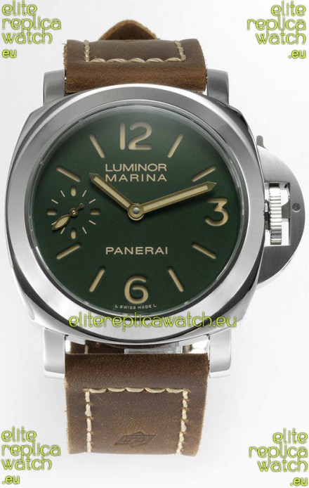 Panerai Luminor Marina 8 Days PAM00911 Green Dial 1:1 Mirror Quality - 904L Steel in Leather Strap