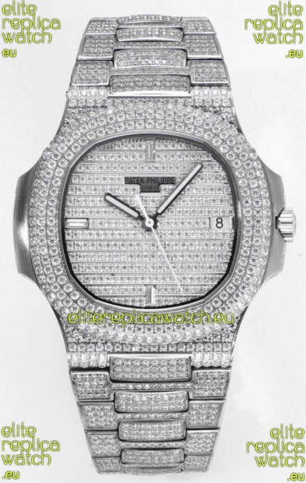 Patek Philippe Nautilus 5711/A Swiss Replica Watch 1:1 Mirror Replica in 904L Steel Diamonds Casing