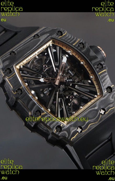 Richard Mille RM12-01 Carbon Fiber Case Genuine Tourbillon Movement 1:1 Mirror Replica Watch