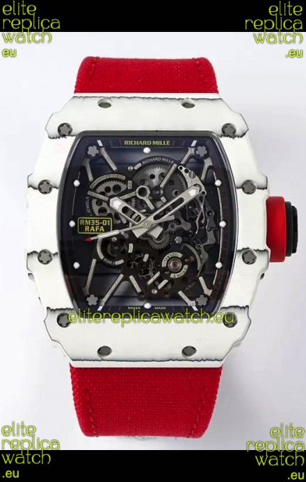 Richard Mille RM35-01 Rafael Nadal Carbon Fiber Casing with Genuine Tourbillon Super Clone Watch 
