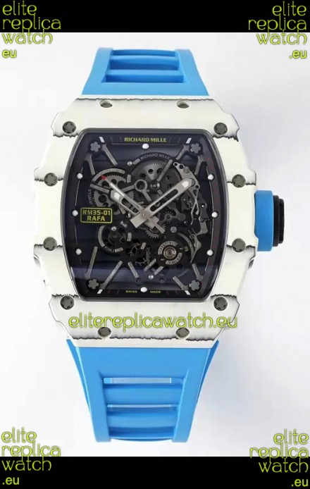 Richard Mille RM35-01 Rafael Nadal Carbon Fiber Casing with Genuine Tourbillon Super Clone Watch 