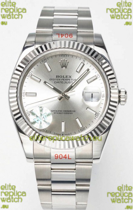 Rolex Datejust Cal.3235 Movement Swiss Watch 1:1 Mirror Replica 904L Steel 41MM - Steel Dial 