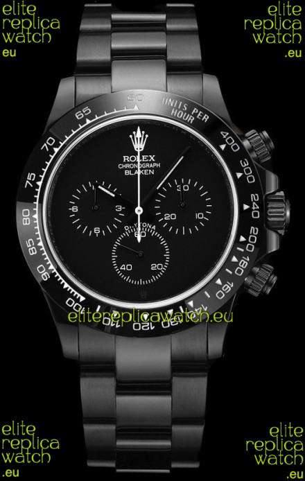 Rolex Daytona Blaken 1:1 Swiss Mirror Replica Black Dial Cal.4130 Movement (WITH BOX) 
