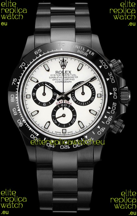 Rolex Daytona Blaken 1:1 Swiss Mirror Replica White Dial Cal.4130 Movement (WITH BOX) 