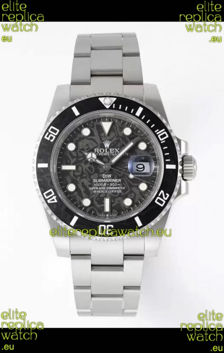 Rolex Submariner DiW Stainless Steel Casing Black Ceramic Bezel Edition Watch 