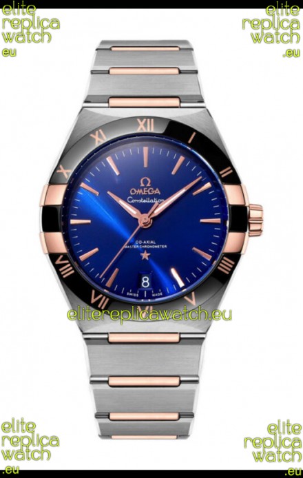 Omega Co-Axial Constellation Two Tone Blue Burgundy Dial 1:1 Mirror Replica 41MM