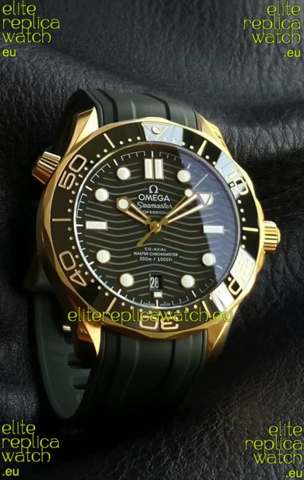 Omega Seamaster Super Clone 300M Master Chronometer Rose Gold Green Dial Watch 