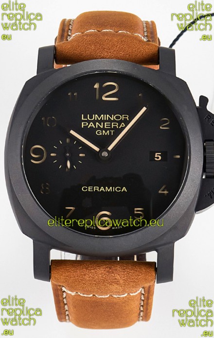 Panerai Super Clone Luminor Marina 42MM PAM441 GMT Ceramica Case Swiss Replica Watch