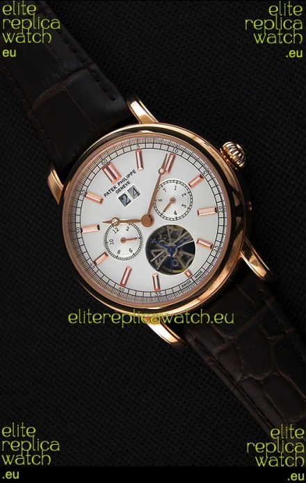 Patek Philippe Japanese Tourbillon Replica Watch in Pink Gold Case
