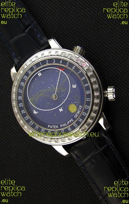 Patek Philippe Grand Complication 6102P Celestial Moon Age Blue Dial Swiss Replica Watch 