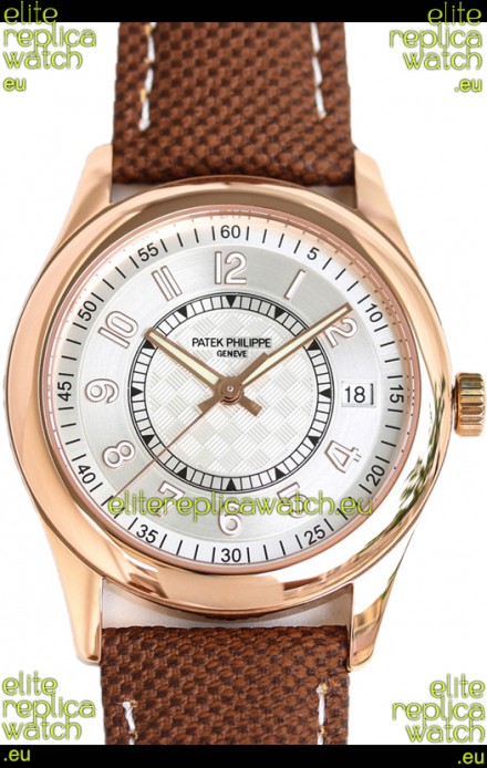 Patek Philippe Calatrava 6007R Steel Dial Rose Gold 1:1 Mirror Replica Watch