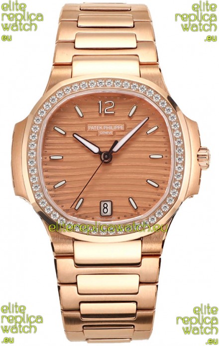 Patek Philippe Nautilus 7118R 35MM 1:1 Rose Gold Case & Dial 1:1 Mirror Replica Watch