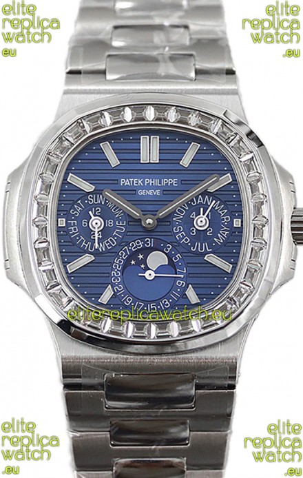 Patek Philippe Nautilus 5740 Perpetual Calendar Stainless Steel Blue Dial Swiss Replica Watch 