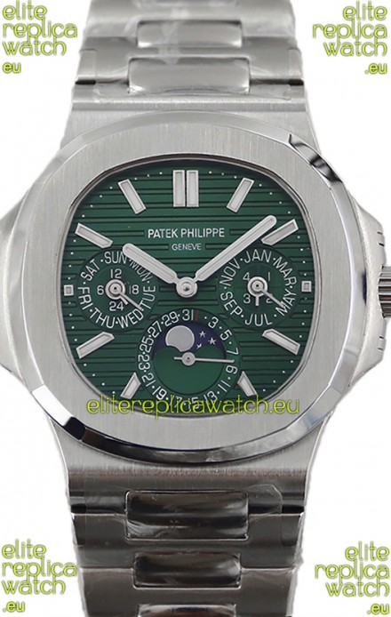 Patek Philippe Nautilus 5740 Perpetual Calendar Stainless Steel Green Dial Swiss Replica Watch 