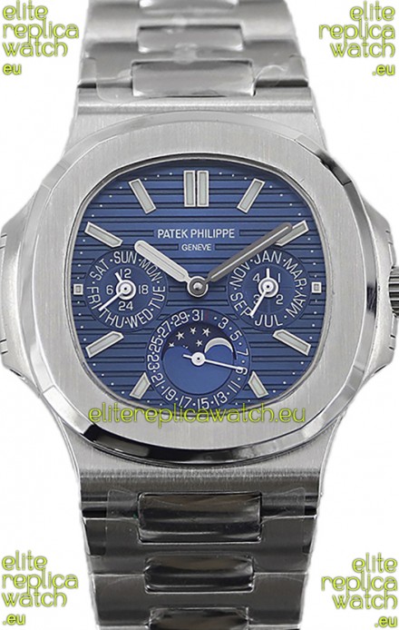 Patek Philippe Nautilus 5740 Perpetual Calendar Stainless Steel Blue Dial Swiss Replica Watch 
