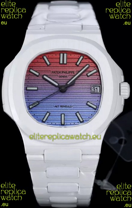 Patek Philippe Nautilus 5711 AET Remould White Ceramic Edition Gradient Dial Swiss Replica Watch