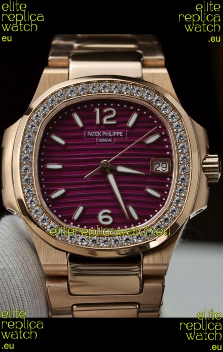 Patek Philippe Nautilus 7010/1R-013 Rose Gold Casing 32MM Swiss Quartz 1:1 Mirror Replica