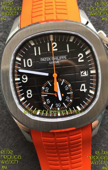 Patek Philippe Aquanaut 5968 Chronograph Steel Casing Orange Strap Watch in Swiss Automatic Movement