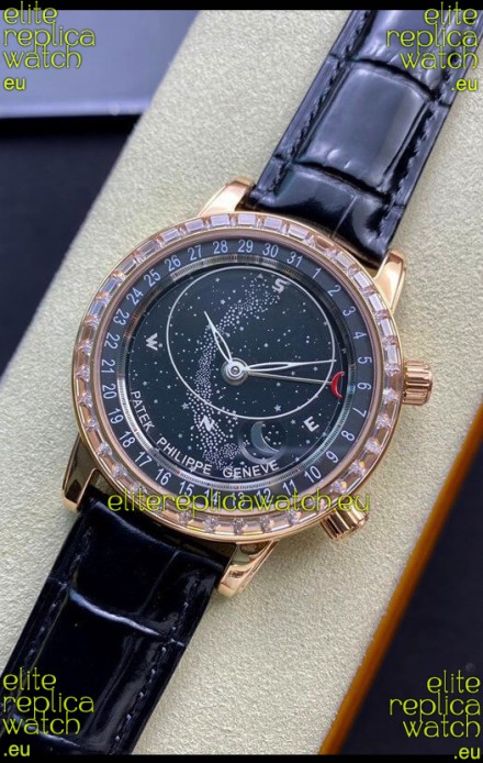 Patek Philippe 6104R Grand Compilations Handwind Swiss Replica Watch - Diamonds Bezel
